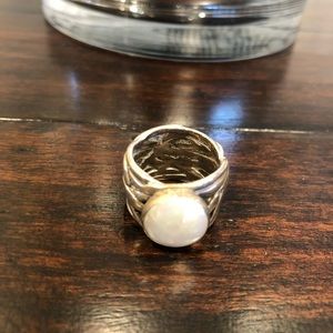 Silpada Silver White Stone Ring sz 6/6.5
